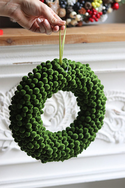 Moss, świąteczny wianek z zielonego mchu, śr.30cm