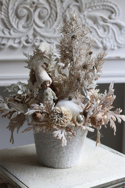 Comfort Christmas, świąteczna kompozycja w osłonce z futerkiem