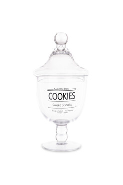 Sweets&Treats, szklana bomboniera na nodze L, wym.30x14x14cm