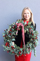 Eukaliptusowy Raj, świąteczny wianek ozdobny