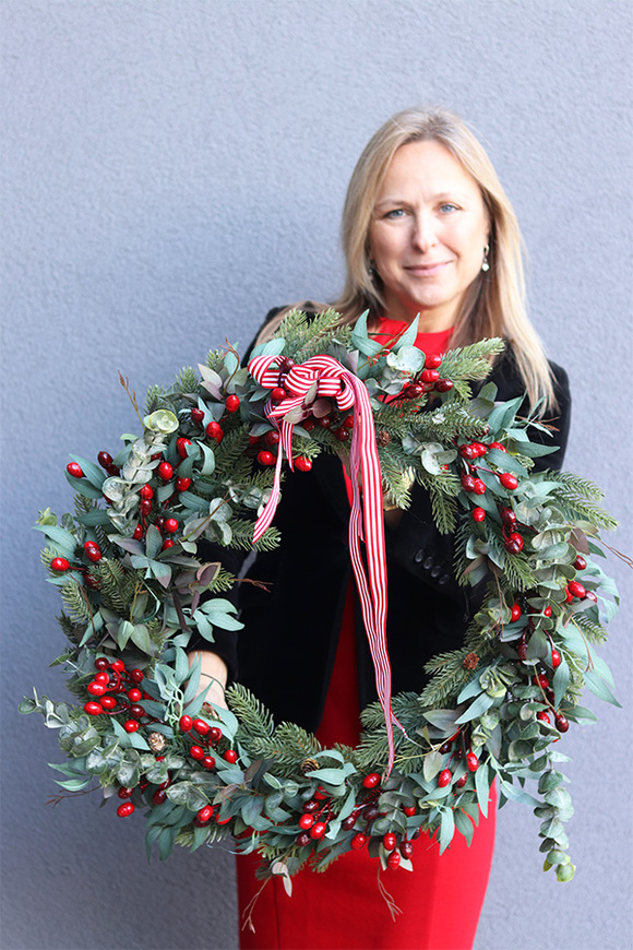 Eukaliptusowy Raj, świąteczny wianek ozdobny
