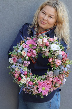 Moja Wielkanoc, kwiatowy wianek na drzwi, śr.43cm