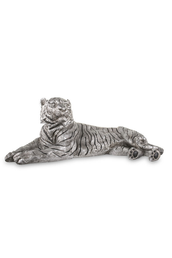Tygrys, srebrna figurka dekoracyjna