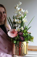 Złota Mekka Moment, storczyk cymbydium z anturium