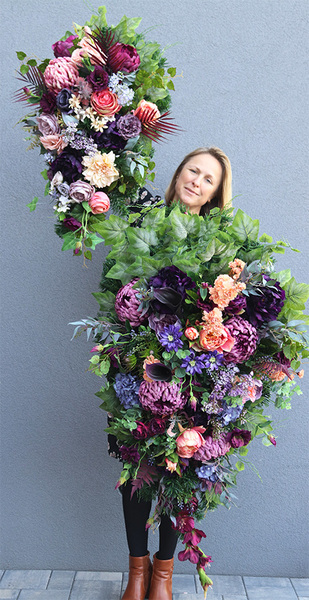 Lissa, fioletowa wiązanka nagrobna, dł.80cm  