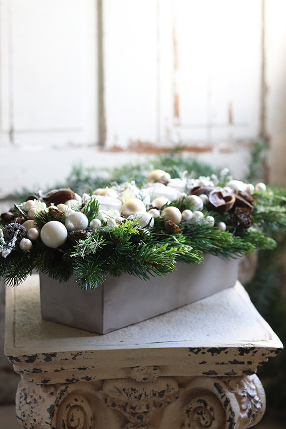 adwentowy stroik Modern 2, wym.18x60x30cm