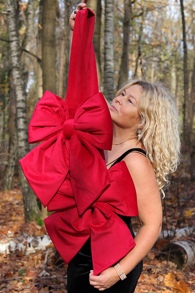 Velvet Papillon DUO, welurowa kokarda pluszowa dwustronna na drzwi