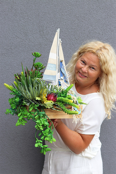 Boat, kompozycja marynistyczna w skrzynce