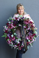 Violesta, bogaty fioletowy wieniec nagrobny, śr.70cm 