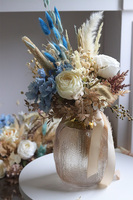 Boho Blue La Scala, dekoracyjny bukiet w wazonie