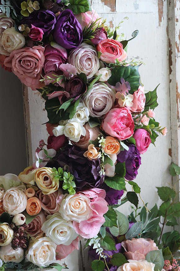 duży wianek z różami, Genova New, śr.55cm