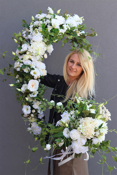 Malediwy White, stylowa girlanda ze sztucznych kwiatów, dł.150cm 