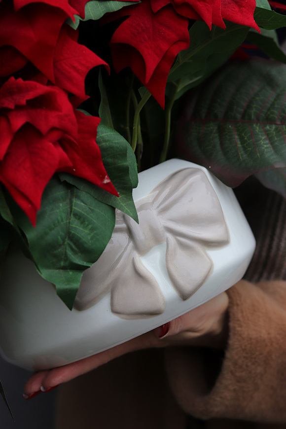 Gwiazda Betlejemska Kokarda Beige, wysokiej jakości sztuczna roślina