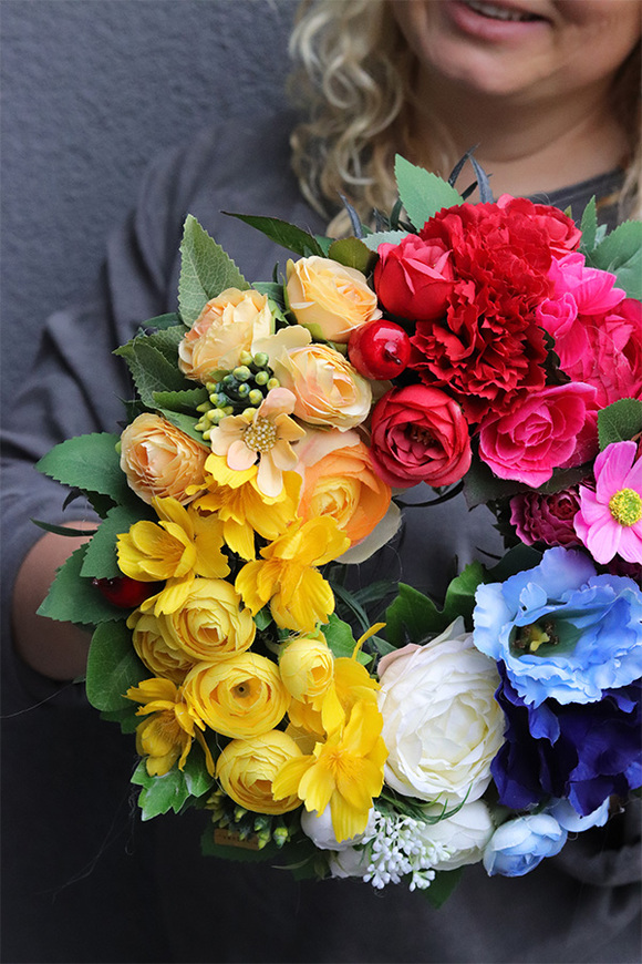 dekoracyjny, przepiękny wianek Bukiet Wiosenny