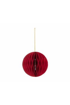 Boho Kula, świąteczne papierowe bombki, czerwone, kpl.6szt, śr.10cm