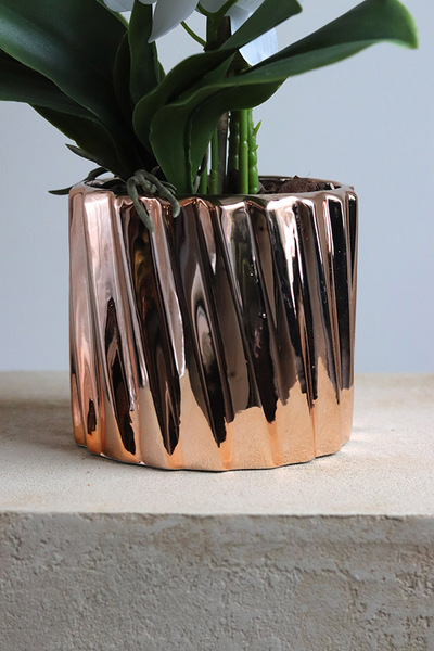 Rose Gold Etta, efektowny sztuczny storczyk