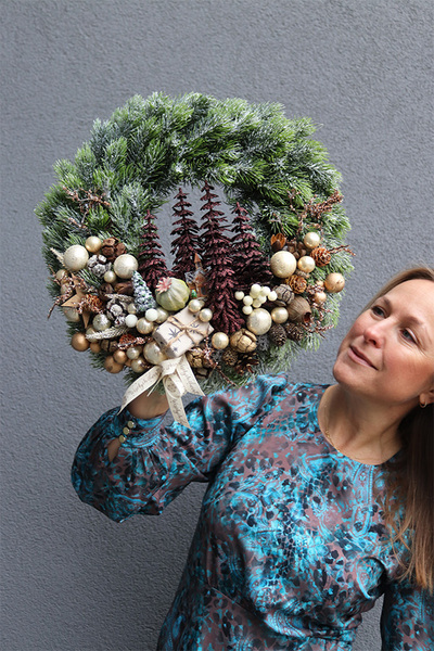 Brokatowy Las, wianek świąteczny