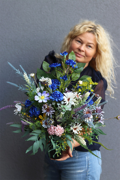 Polne Kwiaty, bukiet nagrobny we wkładzie do flakonu