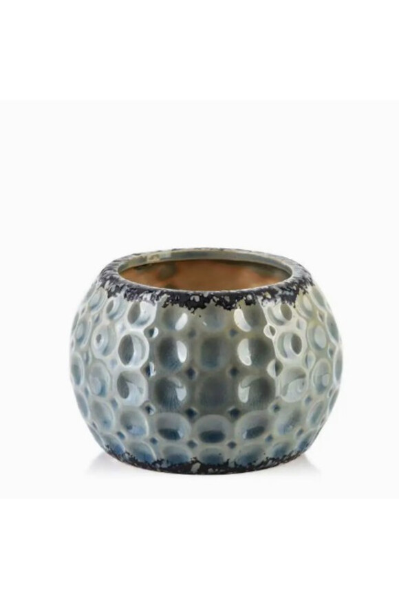 Earth B, nowoczesna osłonka / donica, niebieski, wym.14.5x14.5x9.5cm