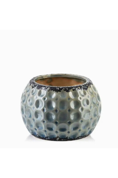 Earth B, nowoczesna osłonka / donica, niebieski, wym.14.5x14.5x9.5cm