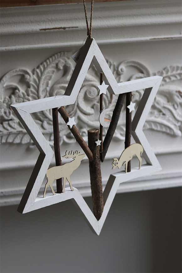 Winter Star, zawieszka świąteczna drewniana