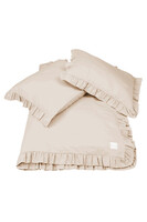 Margaret, komplet pościeli bawełnianej z falbaną, nude