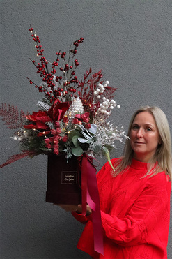 Bordo Xmas, flowerbox świąteczny LED, wym.80x60cm 