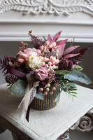 Lubina, różowa kompozycja kwiatowa