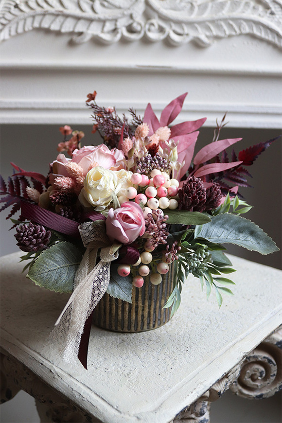 Lubina, różowa kompozycja kwiatowa