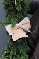 Christmas Beige Big, gęsta girlanda zimowa z kokardą