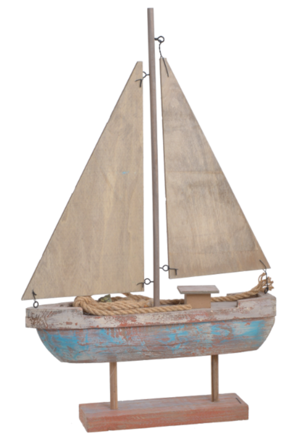figurka żaglówka Morze Śródziemne, figurka drewniana, wys.65cm