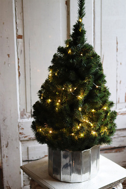 Konika Gera, choinka sztuczna w srebrnej donicy, wys.74cm