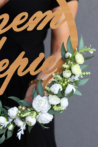 koło kwiatowe z napisem Razem Najlepiej, śr.59cm