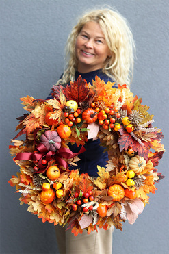 Bravissimo, jesienny wianek z pięknymi dodatkami, śr.54cm 