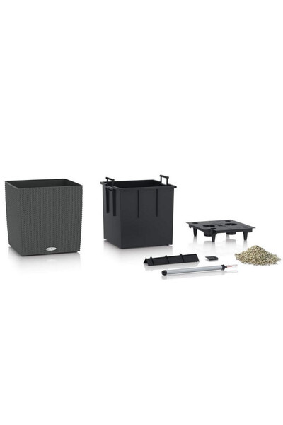 Cube Cottage, doniczka z nawadnianiem, piaskowy, wym.30x30cm