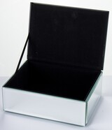 Feather B, lustrzane puzderko / szkatułka na drobiazgi, wym.5.5x16x12cm