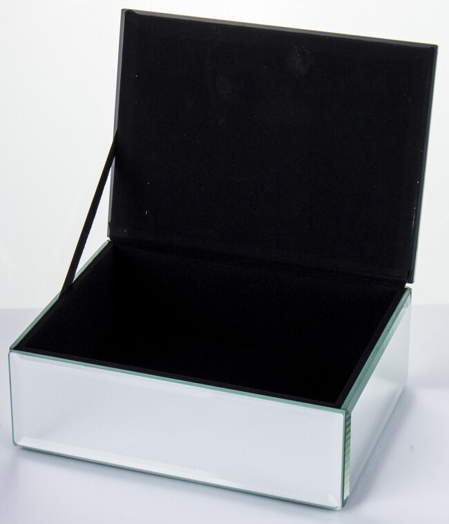 Feather B, lustrzane puzderko / szkatułka na drobiazgi, wym.5.5x16x12cm