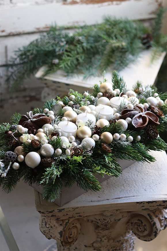 adwentowy stroik Modern 2, wym.18x60x30cm