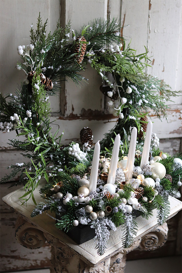 atrakcyjny zimowy wianek na drzwi, Benitro, wym.60cm