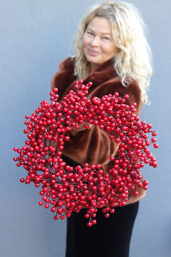 OD RĘKI Czerwone Korale Natural, zimowy wianek owocowy, śr.45cm