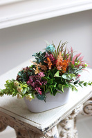 Minisa, sukulenty w biało-srebrnej doniczce, wys.15cm