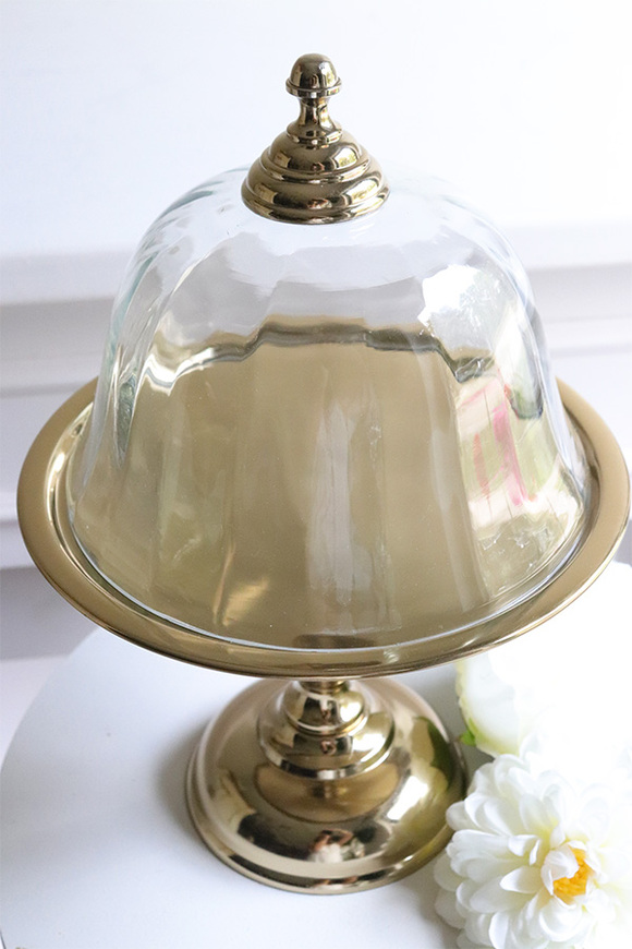 Lux Villa Gold Sweetie, patera na nodze z kloszem