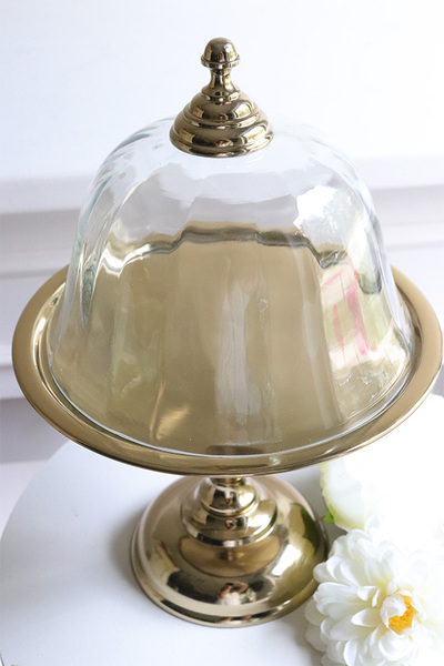 Lux Villa Gold Sweetie, patera na nodze z kloszem