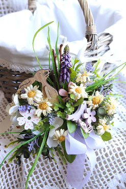 OD RĘKI Dorota, dekoracja do koszyczka z szafirkami, wym.18x20cm