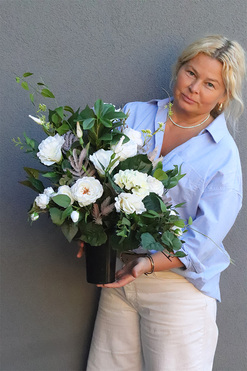 Polotrena, bukiet nagrobny we wkładzie, dł.55cm