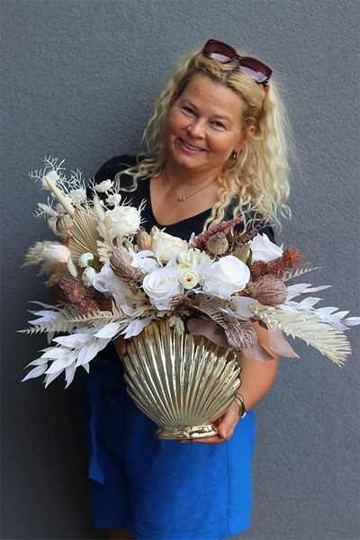 Laguel November Pacific, jesienna kompozycja w naczyniu glamour