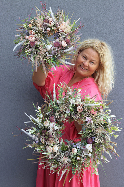 Boho Gerera, wianek dekoracyjny z suszem	