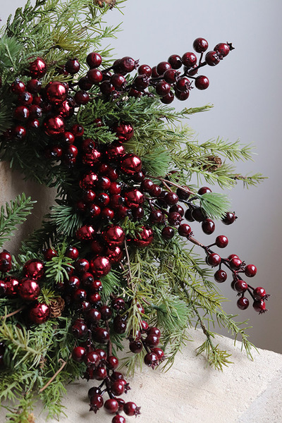 Burgundia, świąteczny wianek dekoracyjny