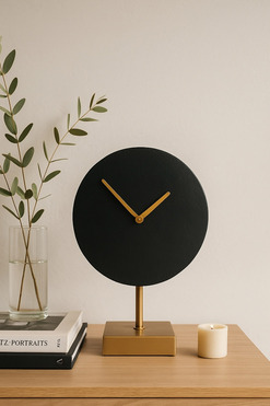 Modern Black, metalowy zegar gabinetowy, wym.36.5cm