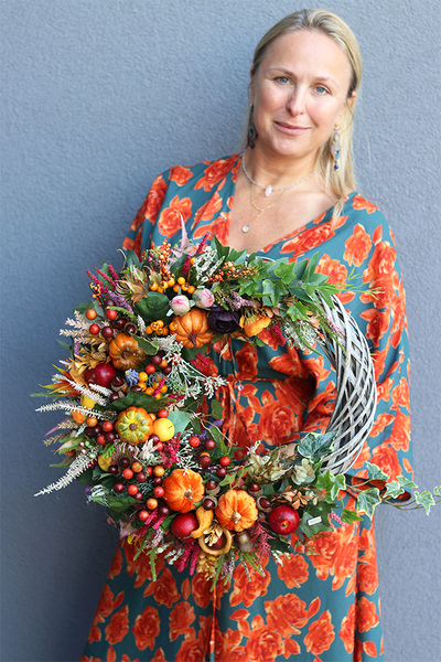 Jesienny Zachwyt, jesienny wianek z owocami